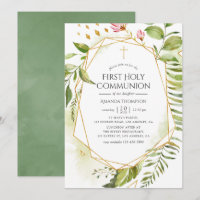Geometric Crystal Greenery Holy Communion