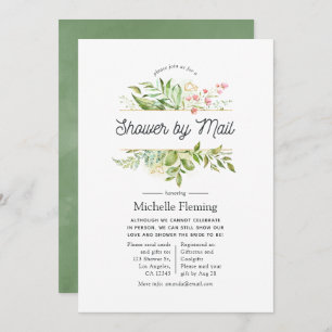 Geometric Crystal Greenery Shower by Mail Invitation