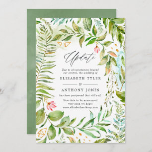 Geometric Crystal Greenery Wedding Update Invitation