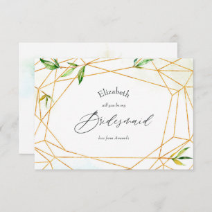 Geometric Crystal Wedding Be My Bridesmaid Invitation