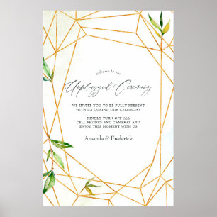 Geometric Crystal Wedding Unplugged Ceremony Poster