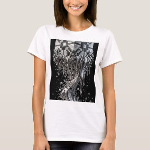 Geometric Cube Melting Chrome T-Shirt