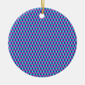 Geometric Cube Pattern Ceramic Tree Decoration