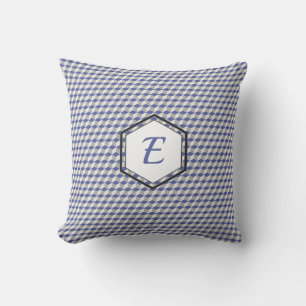 Geometric Cube Pattern in Purple, Grey & White Cushion