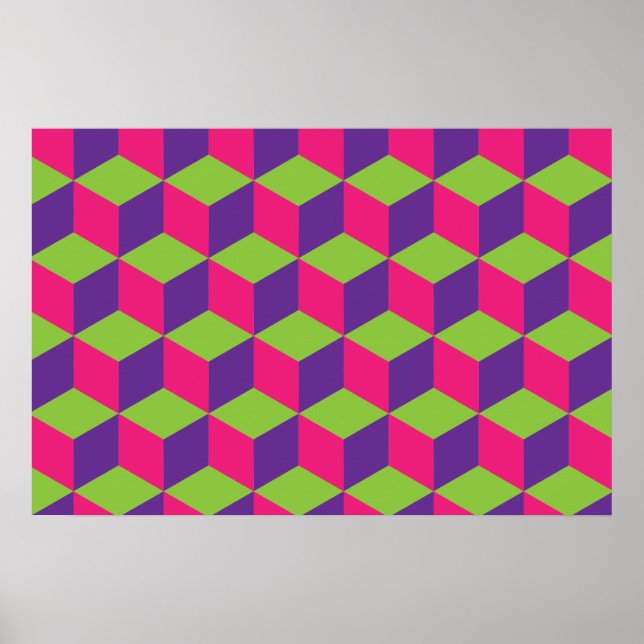 Geometric Cube Pattern Poster (Front)