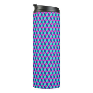 Geometric Cube Pattern Thermal Tumbler