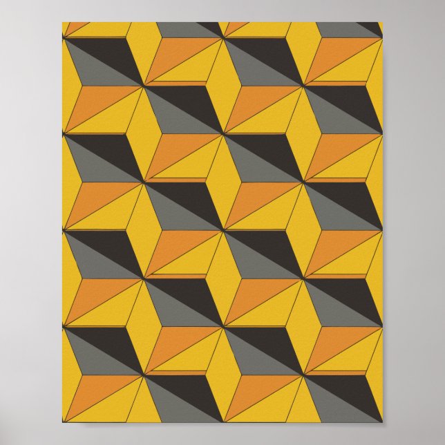 Geometric Cubes Design Poster (Front)