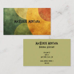 Geometric Curves Design in Olive, Rust, Mustard Business Card