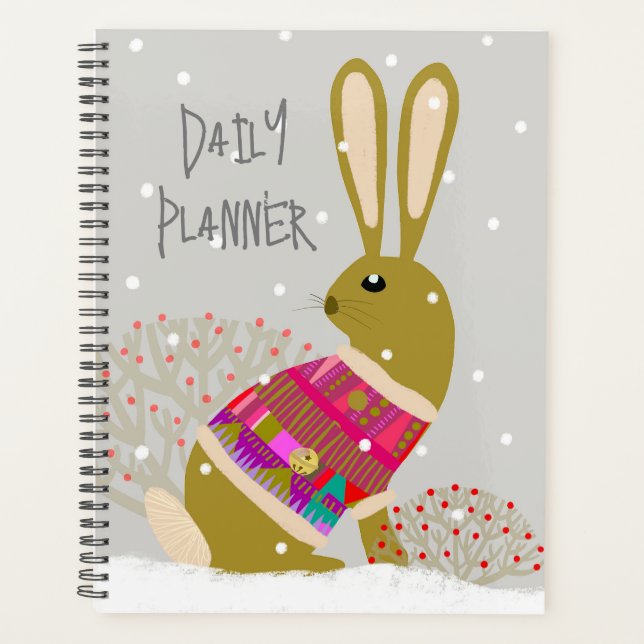 Geometric Cute Rabbit Daily Planner (Front)