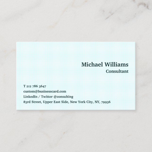 Geometric Cyan Chequered Pattern Modern Trendy DIY Business Card (Front)