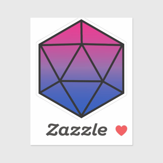 Geometric D20 Bi Pride Flag Sticker (Sheet)