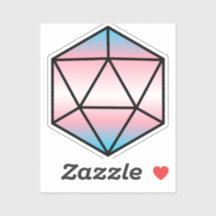 Geometric D20 Trans Pride Flag Sticker