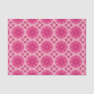 Geometric Daisy Pattern in Coral and Pastel Pink   Tissue Paper
