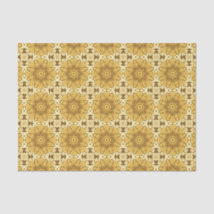 Geometric Daisy Pattern in Mustard Gold Tissue Paper