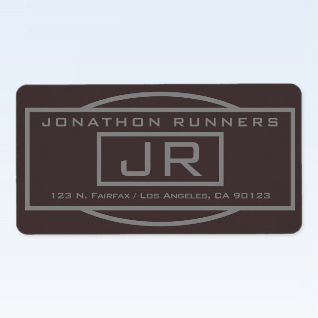 Geometric Dark Brown & Grey Return Address Label (Creator Uploaded)