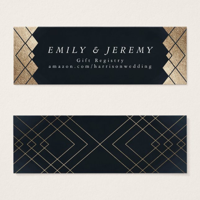 Geometric Dark Navy Gold Gatsby Wedding Gifts (Front & Back)