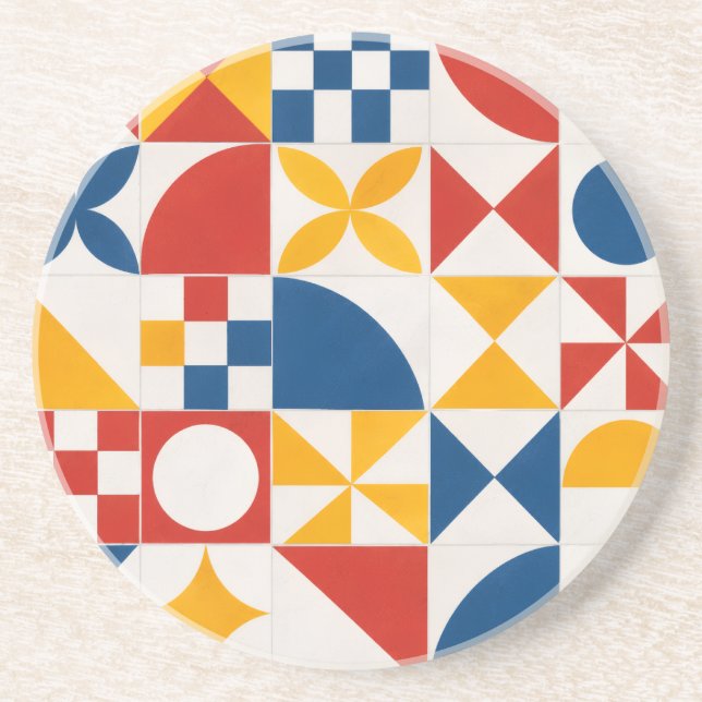 Geometric Decorative Tile Collection Coaster (Front)
