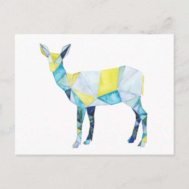 Geometric Deer Animal Postcard (Front)