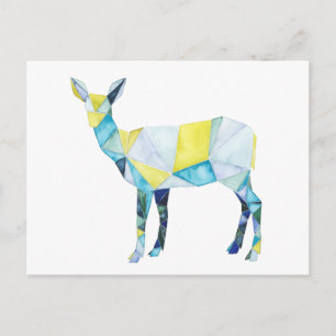 Geometric Deer Animal Postcard