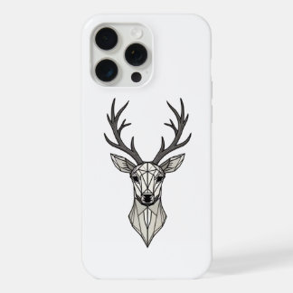 Geometric Deer Head Minimalist iPhone 15 Pro Max C Case
