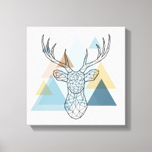 Geometric Deer Portrait Canvas Print