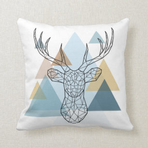 Geometric Deer Portrait Cushion