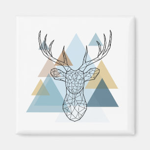 Geometric Deer Portrait Magnet
