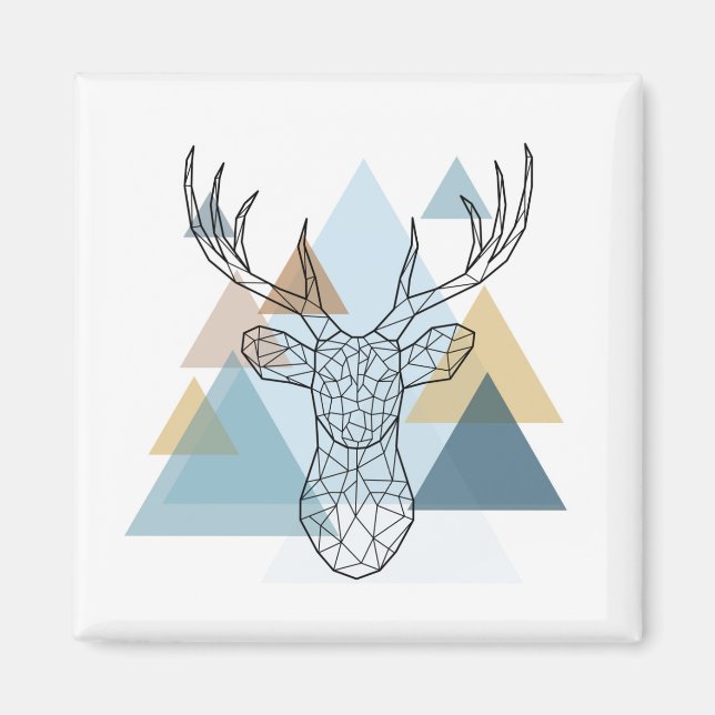 Geometric Deer Portrait Magnet (Front)
