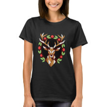 Geometric Deer Wreath Christmas Shirt