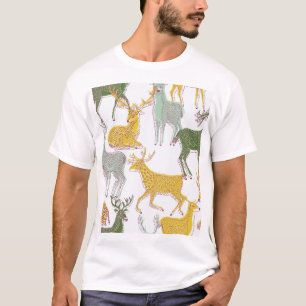 Geometric Deers: Traditional Pattern Illustration. T-Shirt