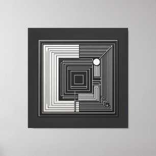 Geometric Depth Grid Canvas Print
