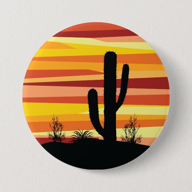 Geometric desert sunset 7.5 cm round badge (Front)