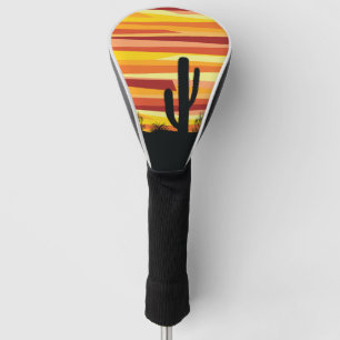 Geometric desert sunset golf head cover