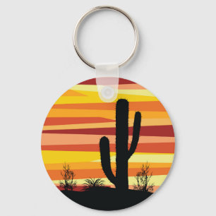 Geometric desert sunset key ring