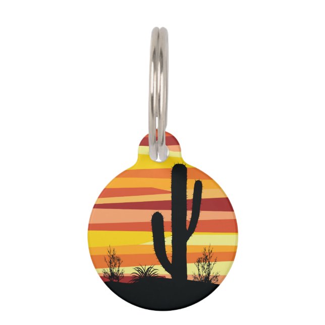 Geometric desert sunset pet tag (Front)