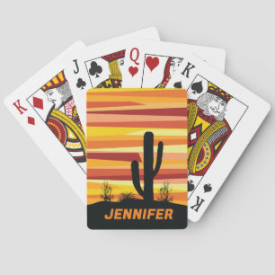 Geometric desert sunset playing cards
