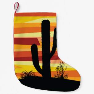 Geometric desert sunset small christmas stocking