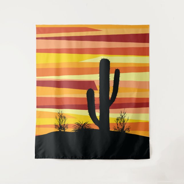 Geometric desert sunset tapestry (Front)