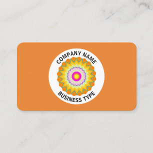 Geometric design 260614(02) - Orange #EA8430 Business Card