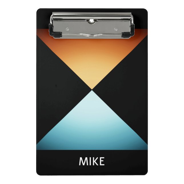 Geometric Design, 2 Triangles, Name or Message Mini Clipboard (Front)