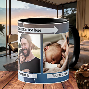 Geometric Design Father's Day Photo Mug