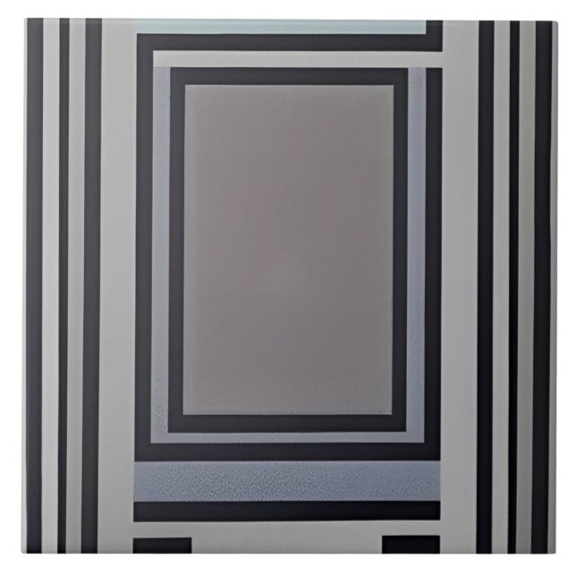 Geometric design interlocking rectangles tile (Front)