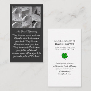 Geometric Design Irish Blessing White Gray Business Card