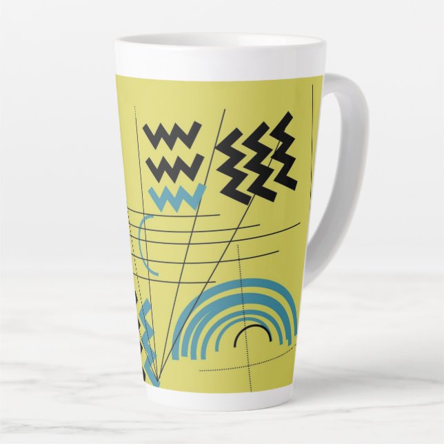 Geometric Design Latte Mug (Right Angle)