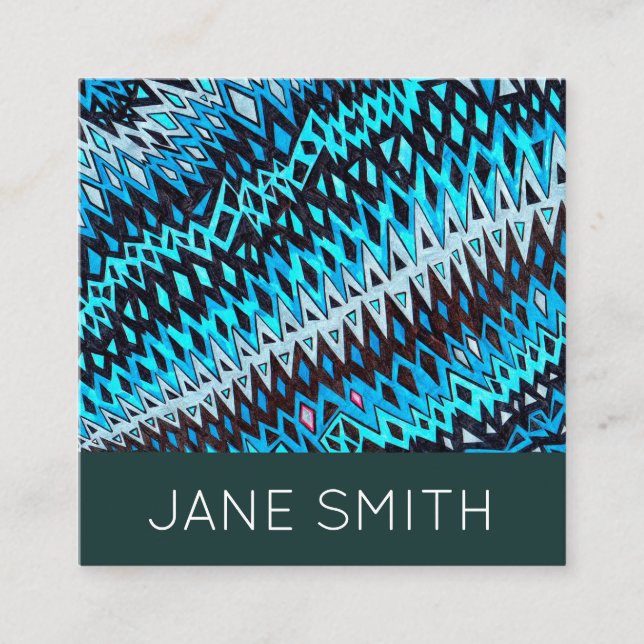 Geometric design modern stylish creative industry square business card (Front)