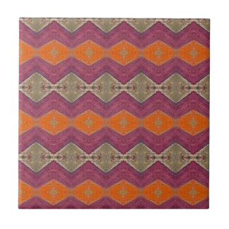 Geometric design orange purple beige tile