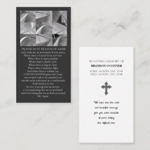 Geometric Design St Francios Prayer White Gray Business Card