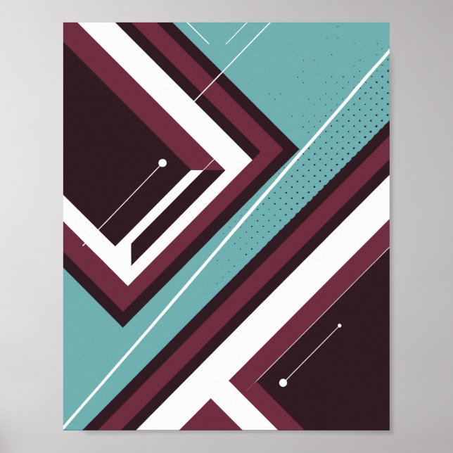 Geometric Design with Angles & Layered Rectangles Poster (Front)