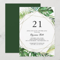 Geometric Destination Tropical 21st Birthday Party