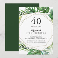 Geometric Destination Tropical 40th Birthday Party